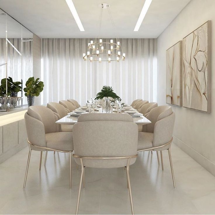 Modern Family Dining Nook featuring Concentric Ring LED Chandelier #35